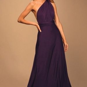 Always Stunning Convertible Purple Maxi Dress